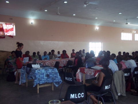 Kristina, the SRHR Advisor, presenting on SRHR concepts and relevant laws and policies in Malawi. 
